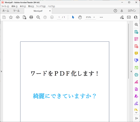 Wordから変換されたPDF画面