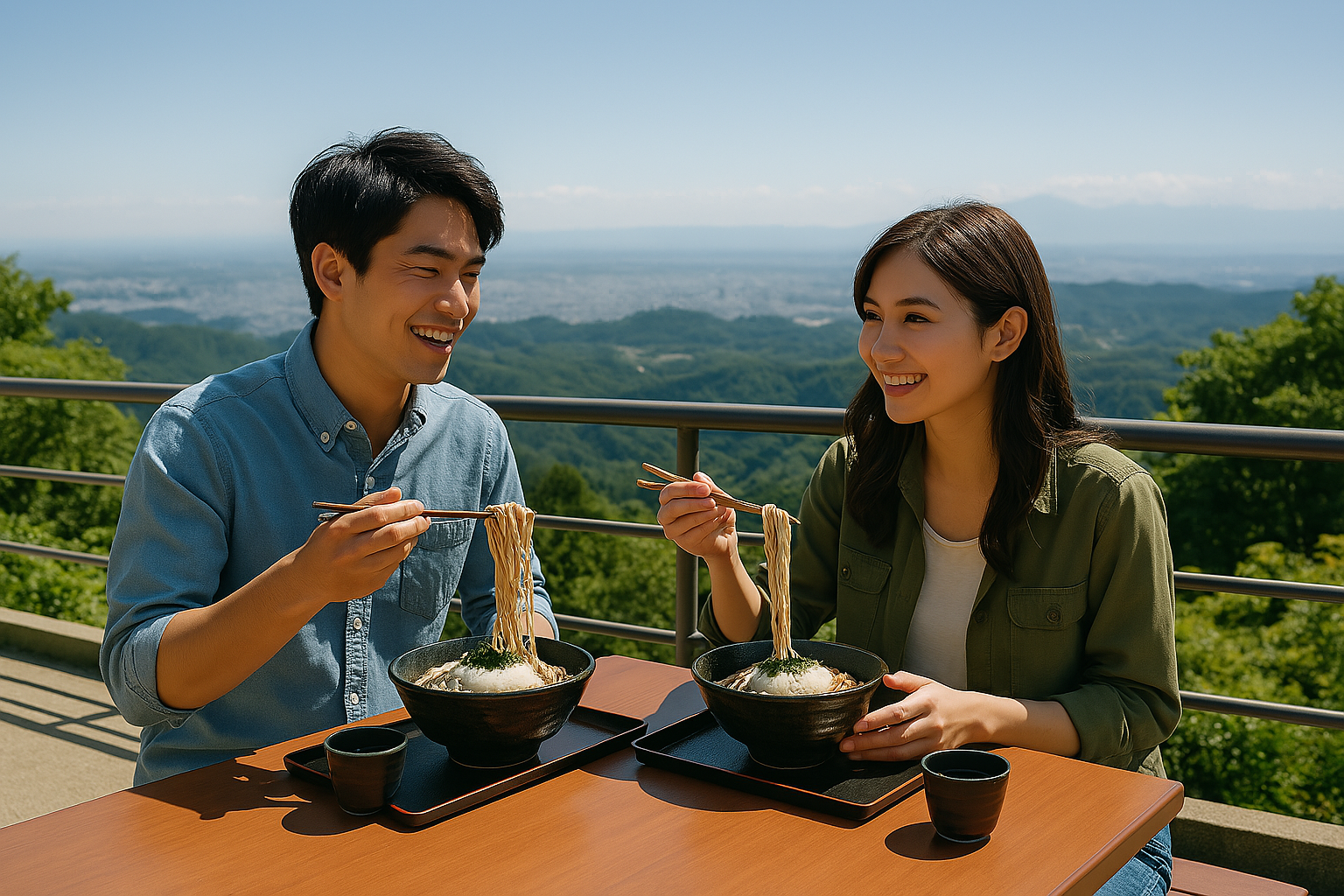 山頂でソバランチ